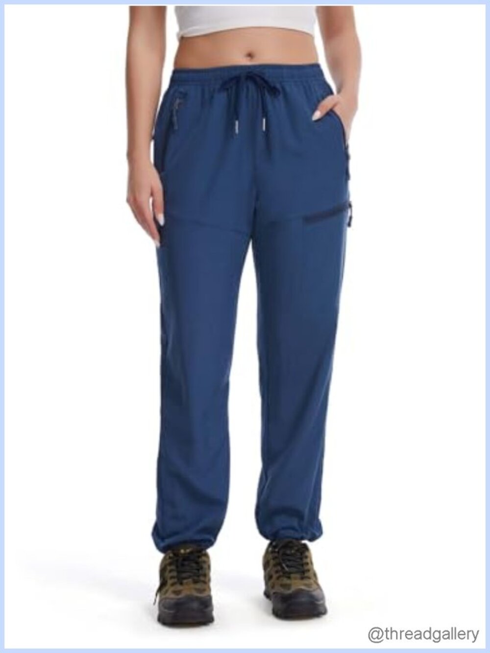 Women's Lightweight Hiking Cargo Pants Zipper Pockets Quick Dry Joggers